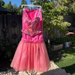 NWT Alfred Angelo Formal Skirt Set Maxi -embroidery/net/ strapless- amazing Sz 6